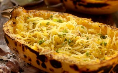 Courge spaghetti à la crème et aux lardons