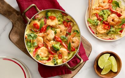 Crevettes au curry jaune thaïlandais recette exotique facile