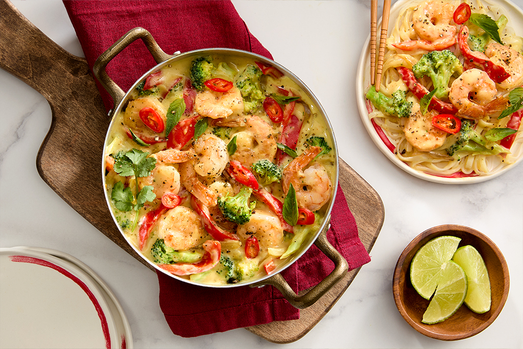 Crevettes au curry jaune thaïlandais recette exotique facile